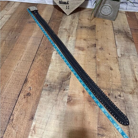 Enmon  Western Belt Cowgirl Collection Genuine Leather W Rhinestone Buckle M - Picture 8 of 9